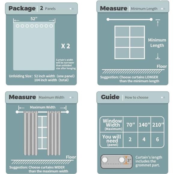 White Sheer Curtains for Living Room 84 Inch Length 2Panels Set, Light Filtering - Picture 6 of 7